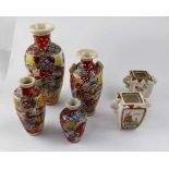A small quantity of early 20th century Japanese ceramics to include baluster vases,