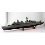 A scratch-built model war ship 'D12', 'Kent', length 102cm.