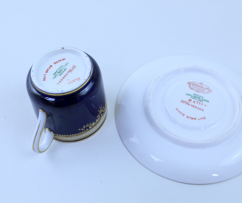 An early 20th century Spode cobalt blue ground and gilt coffee cup and saucer, Registered No. - Image 3 of 3