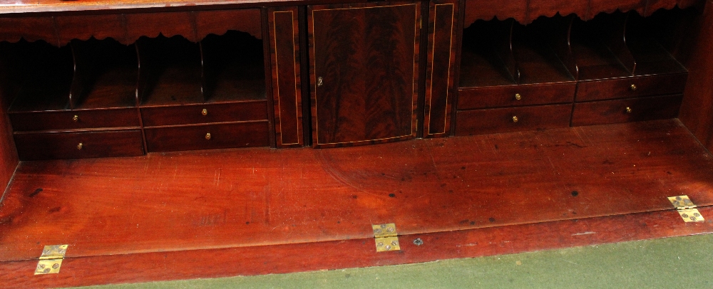 A George III mahogany bureau, - Image 2 of 3