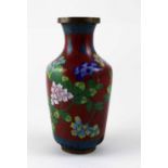 A late 19th century Chinese cloisonné baluster vase, height 17cm.