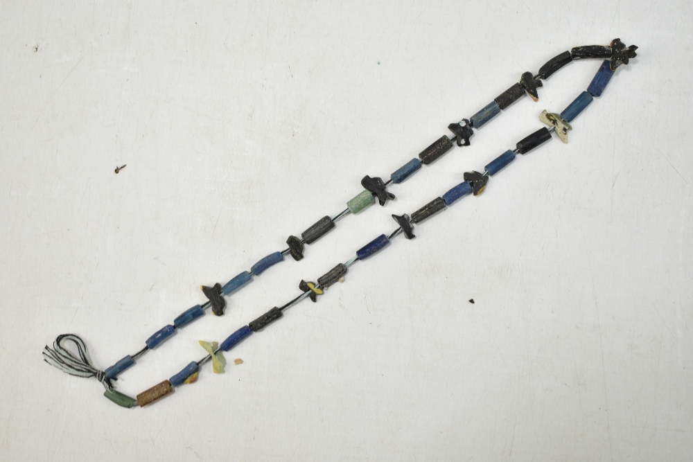 A small group of ancient jewellery including Egyptian faience turquoise glazed beads, Javan orange - Image 14 of 18