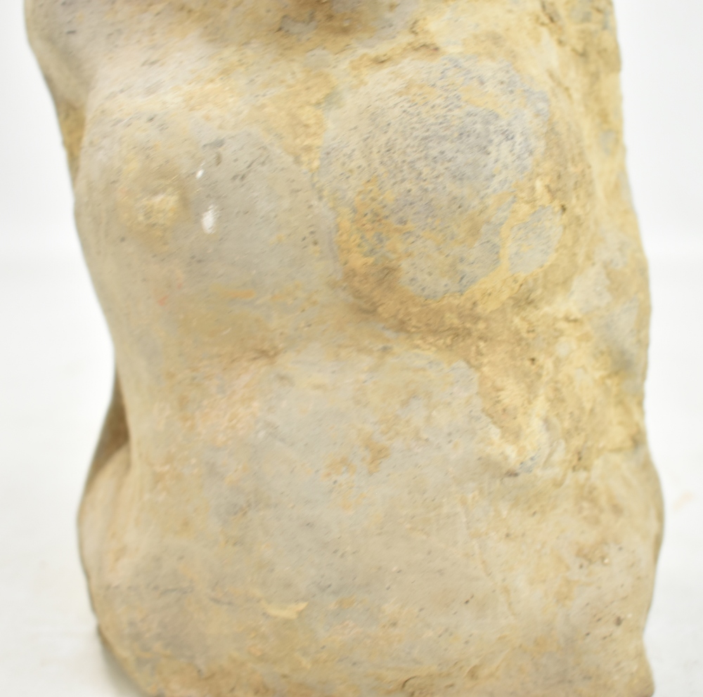 A Chinese Han dynasty stoneware figure, upper torso and head only, features indistinct, height - Image 12 of 14