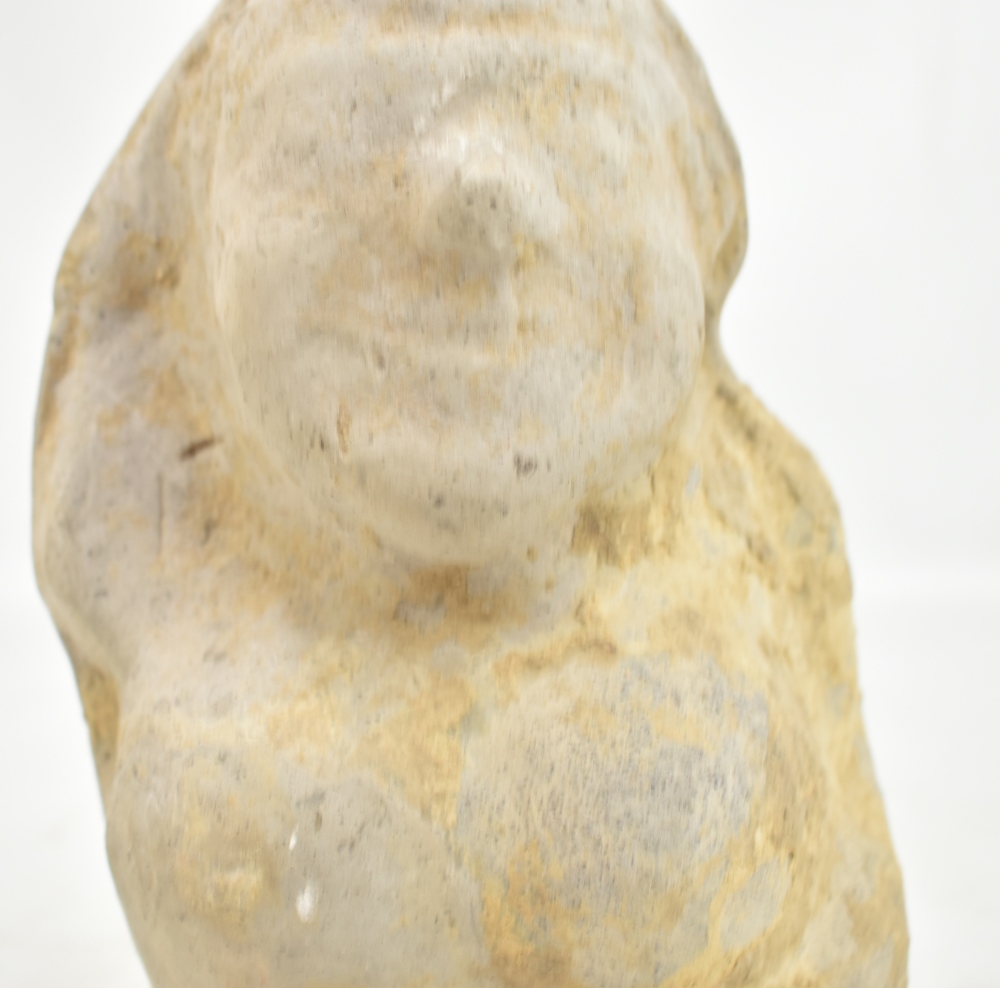 A Chinese Han dynasty stoneware figure, upper torso and head only, features indistinct, height - Image 11 of 14