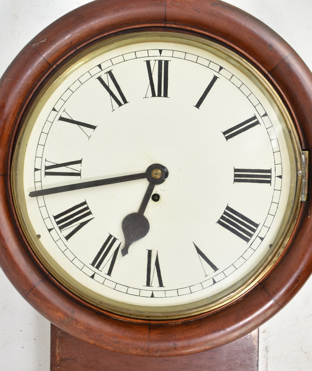A 19th century Norfolk-type mahogany drop dial wall clock, the circular painted dial set Roman - Image 2 of 22