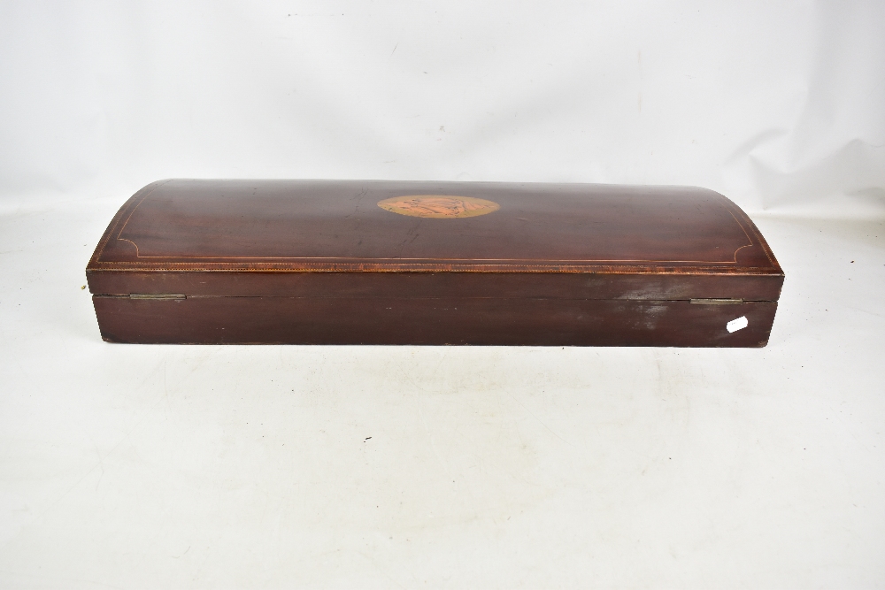 A late 19th century mahogany and shell inlaid violin case, 80 x 31cm. - Image 5 of 8