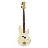FENDER; a Precision Bass, Mexico manufacture, serial number 4116880, cream body, length approx