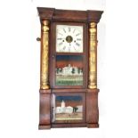 E M WELCH OF FORESTVILLE, USA; a late 19th century American eight day ogee wall clock, the