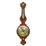 A 19th century rosewood banjo barometer, with circular brass dial, height 105cm.Additional