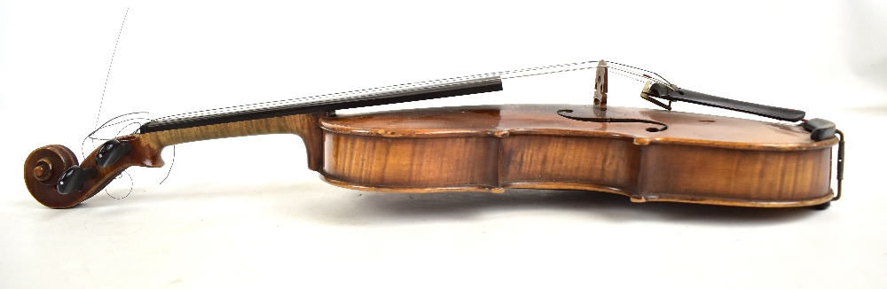 A full size 'Breton Violin' with one-piece back, length 36cm, branded Breton Violin to interior - Image 4 of 13