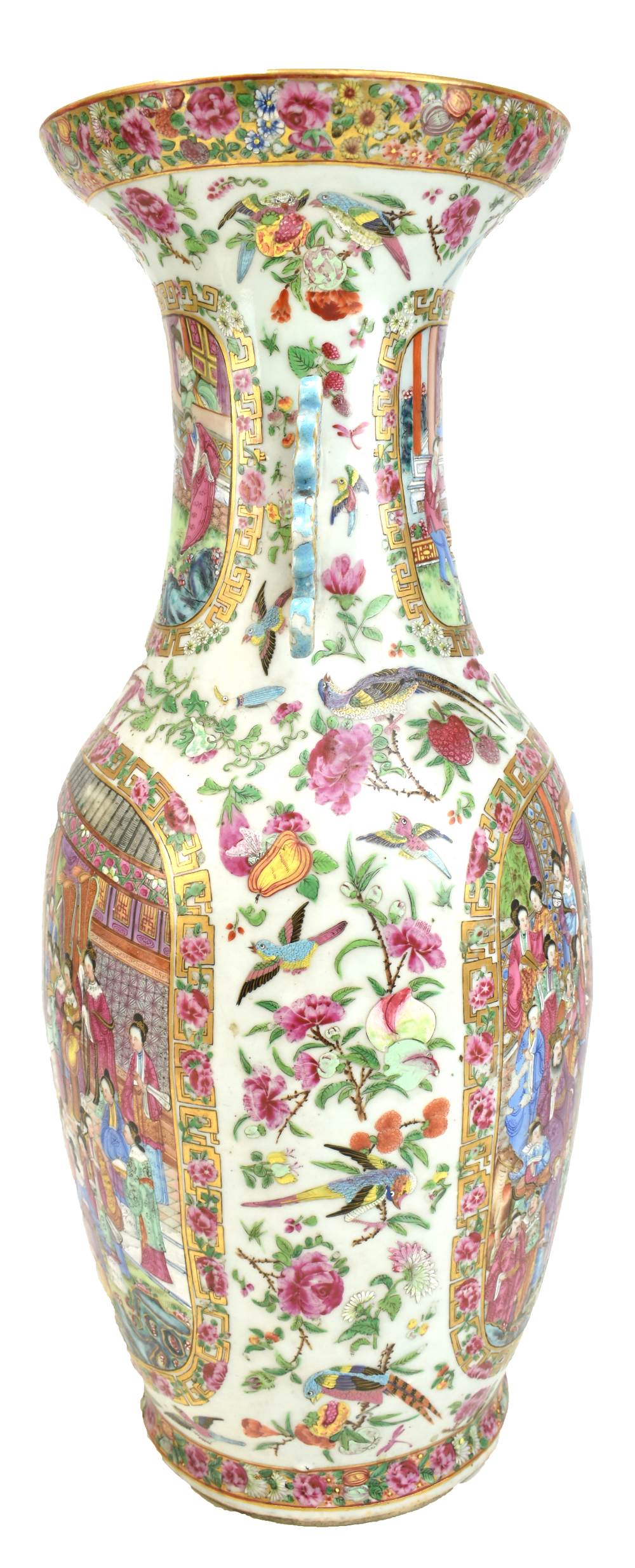 A mid-19th century Chinese Canton Famille Rose porcelain twin handled vase, painted with figures - Image 2 of 35