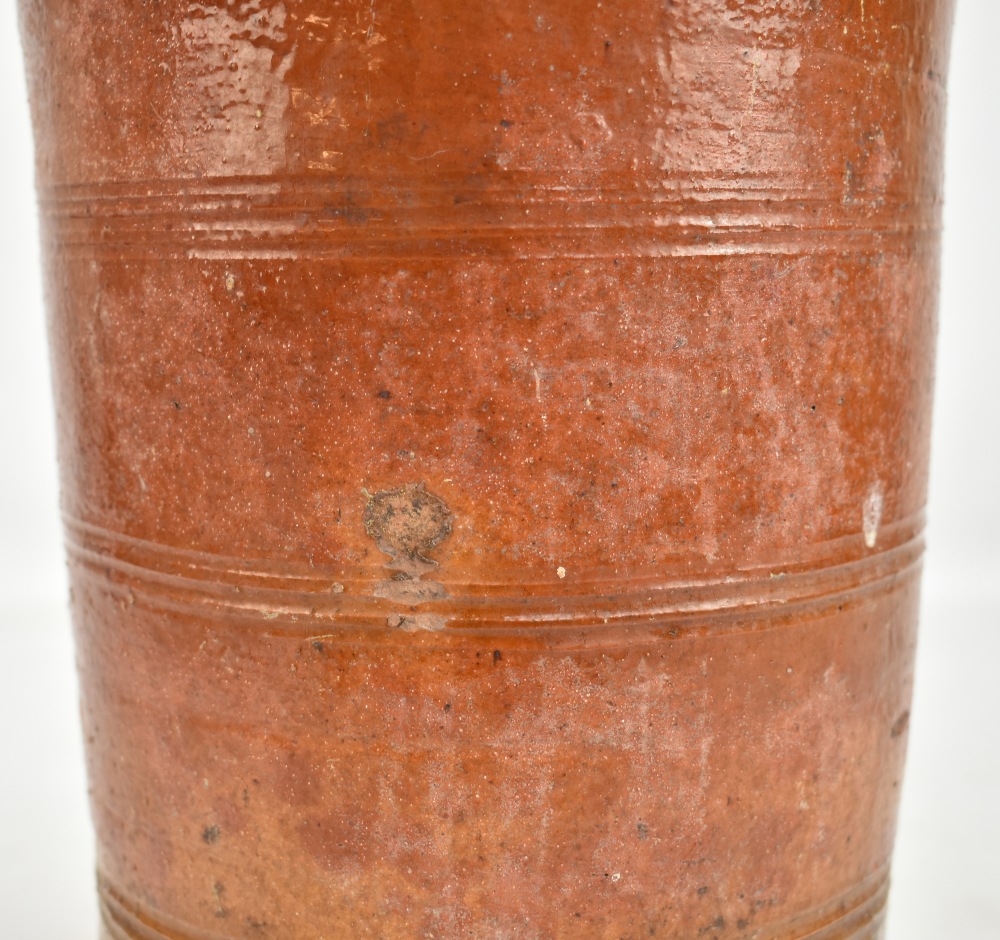 A Chinese Tang dynasty terracotta glazed earthenware urn/jar with incised bands to body on three - Image 7 of 12