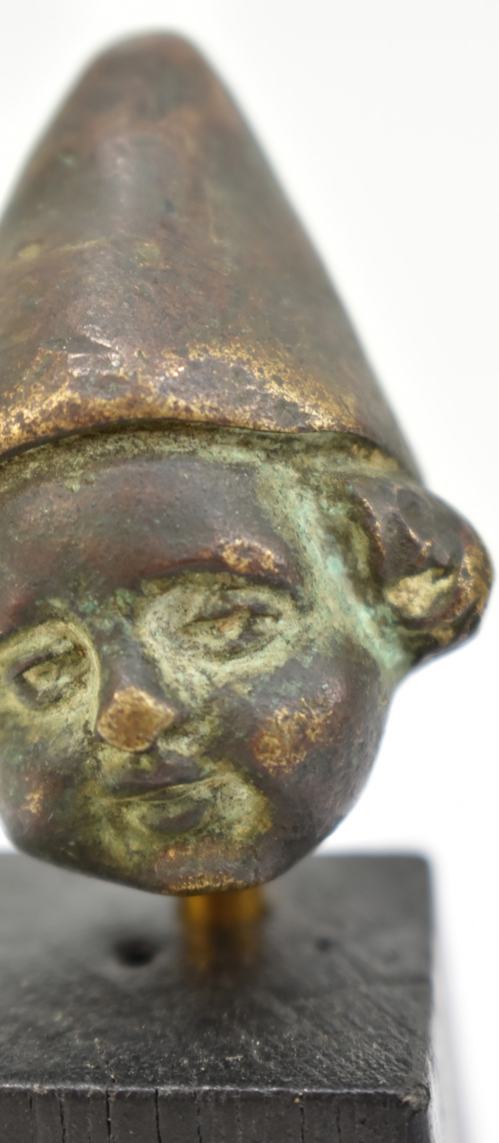 Two Roman glass bead necklaces, circa 2nd century AD, and a small bronze figural bust wearing cone - Image 12 of 18