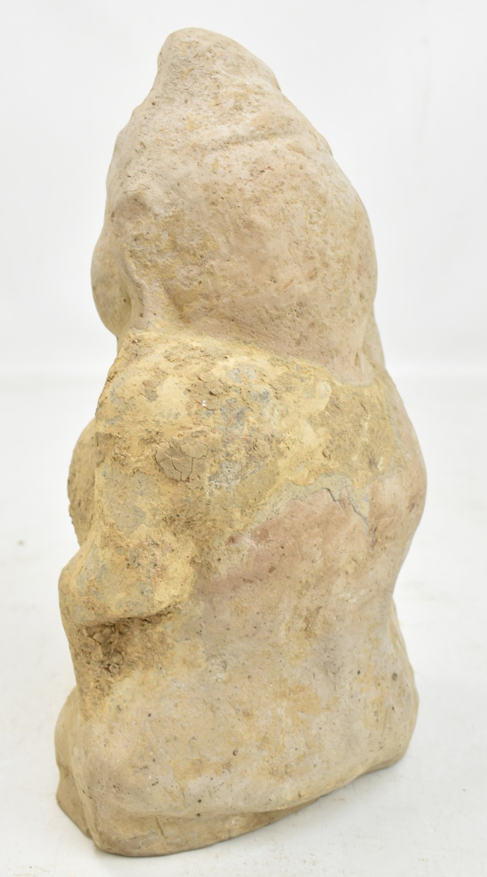 A Chinese Han dynasty stoneware figure, upper torso and head only, features indistinct, height - Image 4 of 14