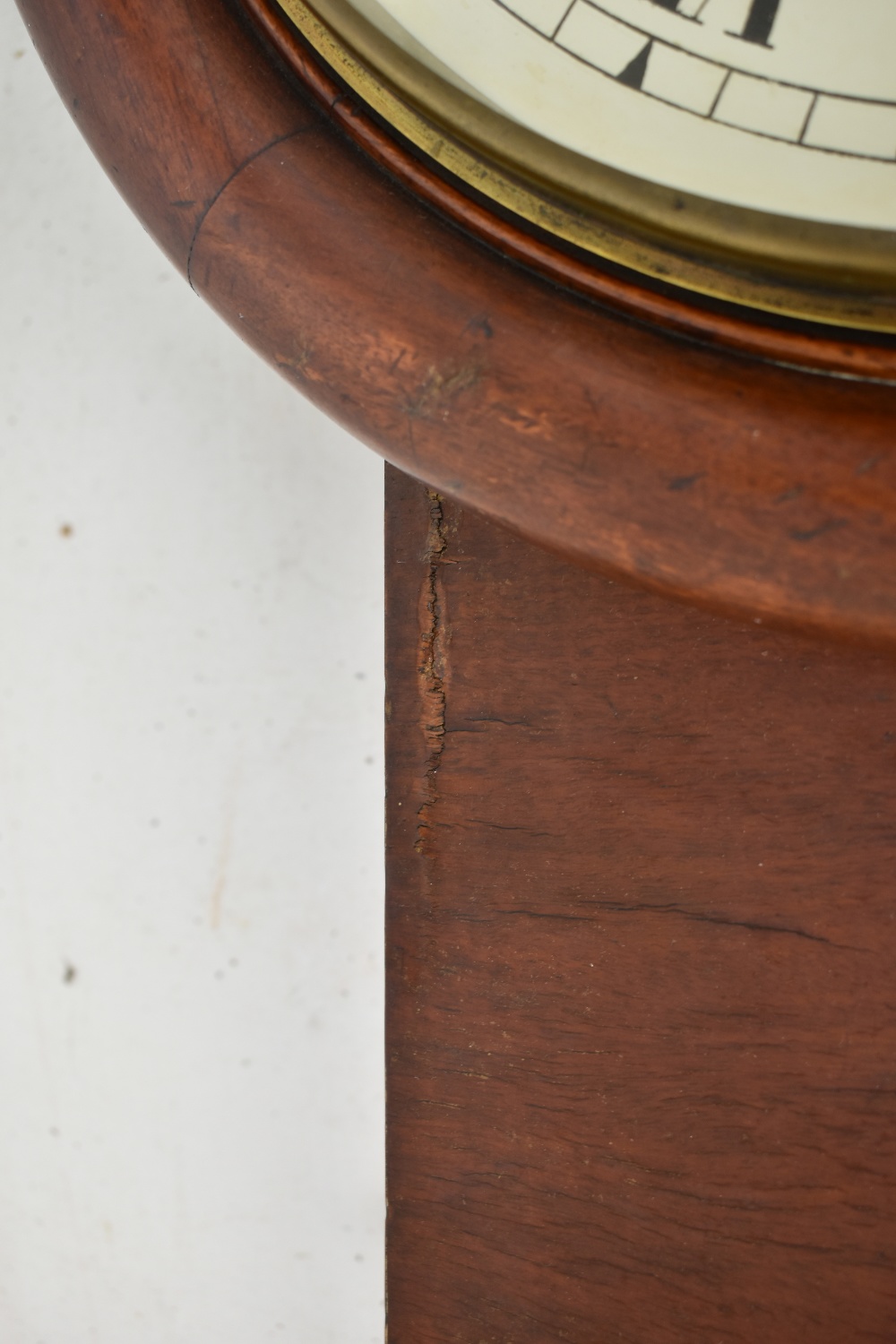 A 19th century Norfolk-type mahogany drop dial wall clock, the circular painted dial set Roman - Image 3 of 22