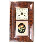 JEROME & CO OF NEW HAVEN, CONN. USA; a late 19th century American mahogany veneered ogee wall clock,