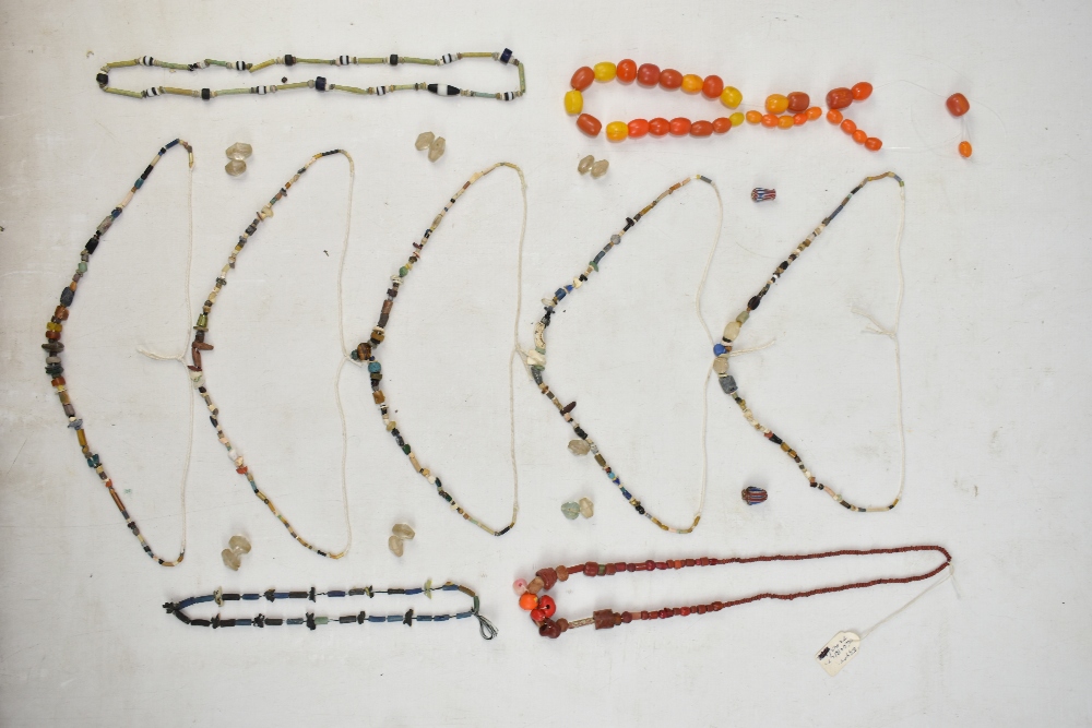 A small group of ancient jewellery including Egyptian faience turquoise glazed beads, Javan orange - Image 7 of 18