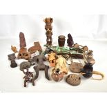 A small group of African tribal ware including terracotta vessel, figures, bead work, etc.Additional