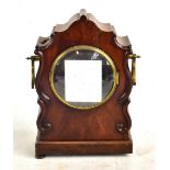 A William IV mahogany bracket clock case, with twin brass loop handles, height 37cm, width 24cm,