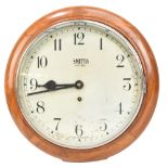 SMITHS ENFIELD; an oak cased wall clock, circular dial with Arabic numerals, diameter 39cm.