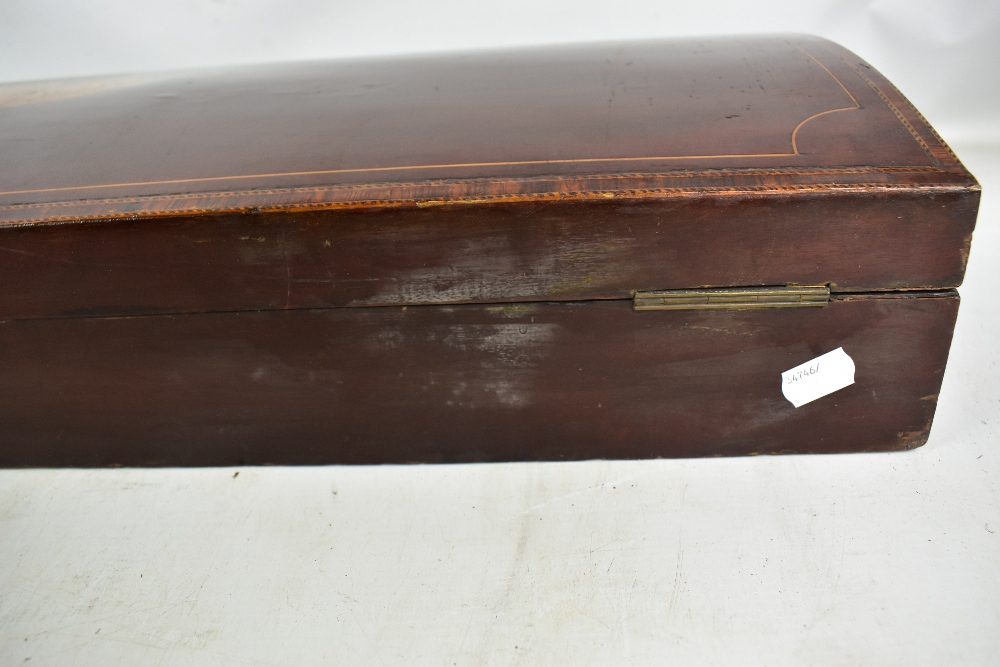 A late 19th century mahogany and shell inlaid violin case, 80 x 31cm. - Image 6 of 8