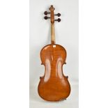 BIENFAIT; a full size French violin with two-piece back, length 35.2cm, in modern case.