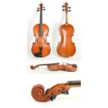 JOHANN KOBERLING; a modern German full size viola with two-piece back, length 40.8cm, cased with a