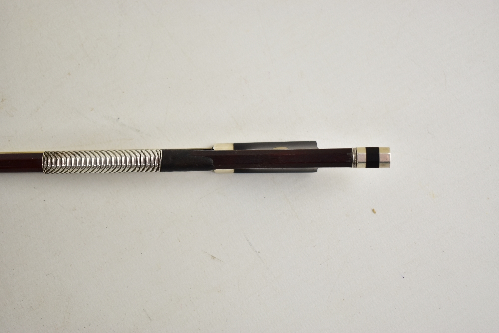 A silver mounted violin bow stamped 'Chanot', overall length 74.3cm. Additional InformationGeneral - Image 5 of 16