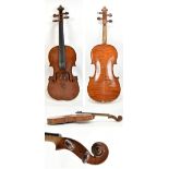 A small full size French violin with two-piece back, labelled Louis Genin, No.97, 1902, length of