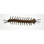 A late 19th/early 20th century Japanese bronze articulated centipede, length 15.5cm.Additional