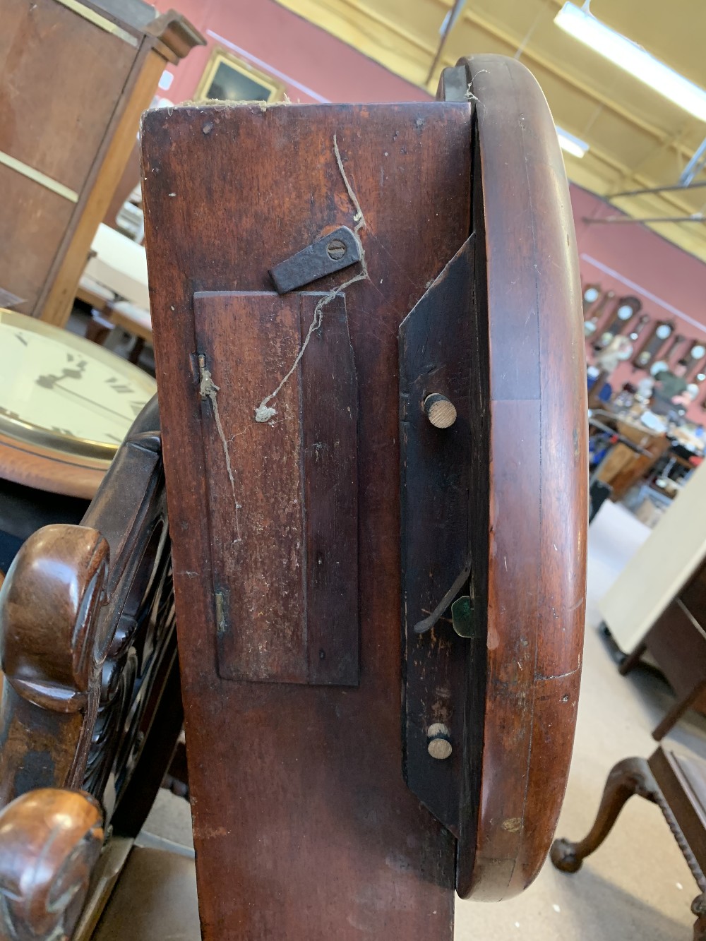 A 19th century Norfolk-type mahogany drop dial wall clock, the circular painted dial set Roman - Image 13 of 22