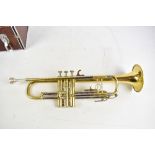 PAXMAN; a cased trumpet with mother of pearl detail to keys, serial no.65072.Additional