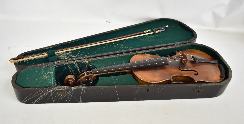 A full size 'Breton Violin' with one-piece back, length 36cm, branded Breton Violin to interior - Image 13 of 13