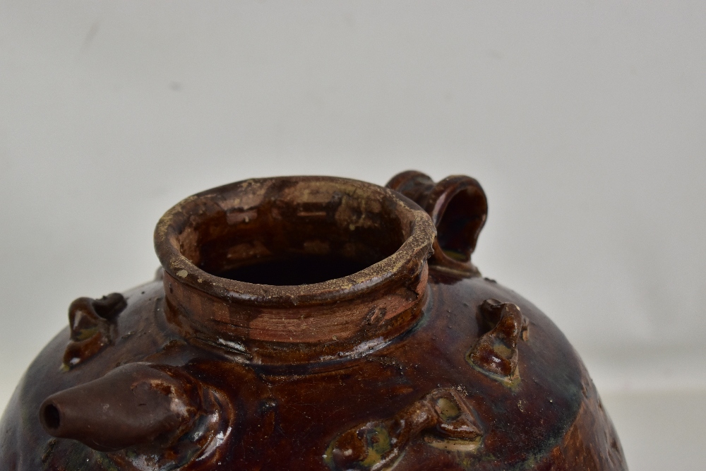 A Chinese bowl, circa 200 BC, with painted interior decoration and four moulded rim mounts, diameter - Image 4 of 7