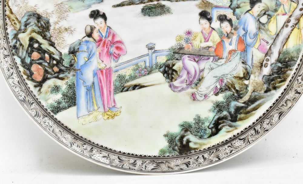 Two Chinese porcelain Republic period circular plates, each painted in enamels with figures in - Image 17 of 21