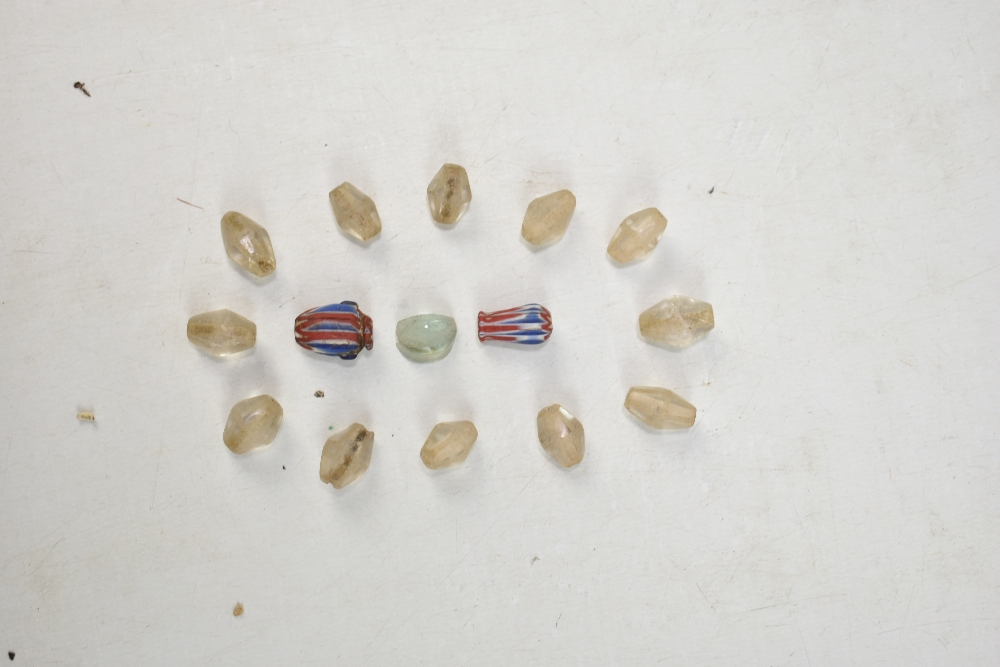 A small group of ancient jewellery including Egyptian faience turquoise glazed beads, Javan orange - Image 18 of 18