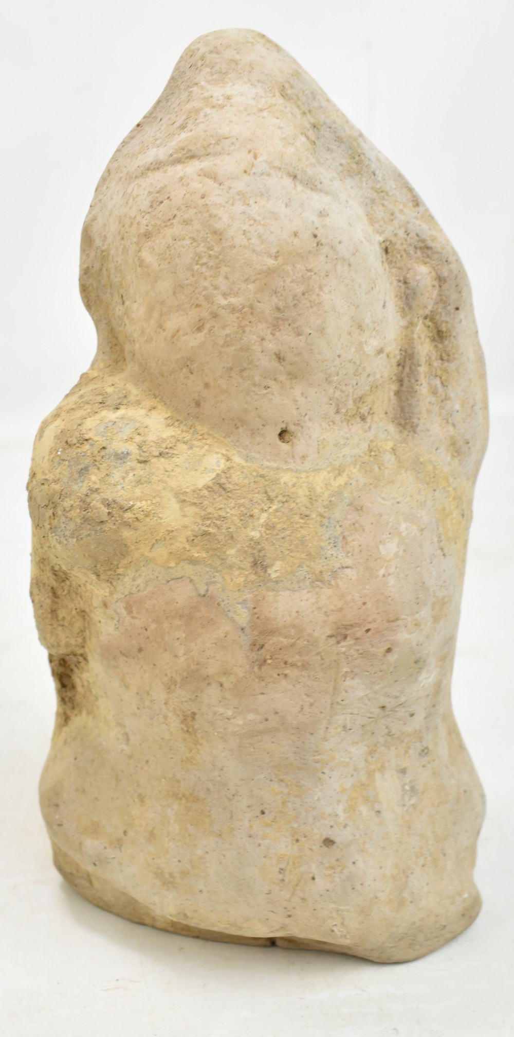 A Chinese Han dynasty stoneware figure, upper torso and head only, features indistinct, height - Image 5 of 14