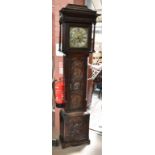 An early 18th century century longcase clock with square brass dial set with silvered chapter