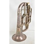 HAWKES & SON OF LONDON; a silver plated 'The Dictor' tuba, no.43678, length 65cm.Additional