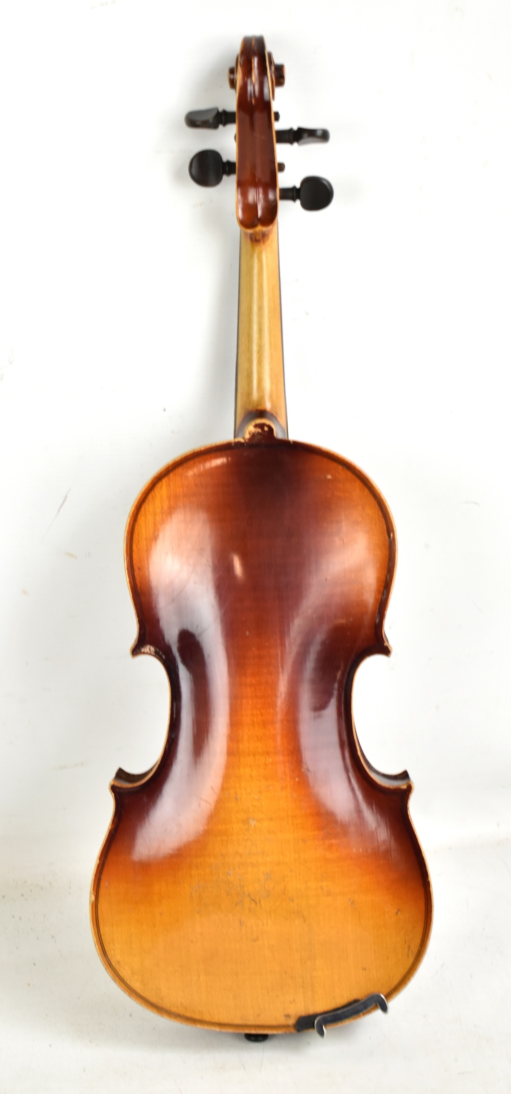 A full size German Wallis's student's violin, patent no.5781, with two-piece back, length 35.6cm, - Image 8 of 10