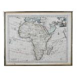 GIANBATTISTA ALBRIZZI; a circa 1740 map of Africa, 'Carta Generale Dell' Africa', 33 x 42.5cm,