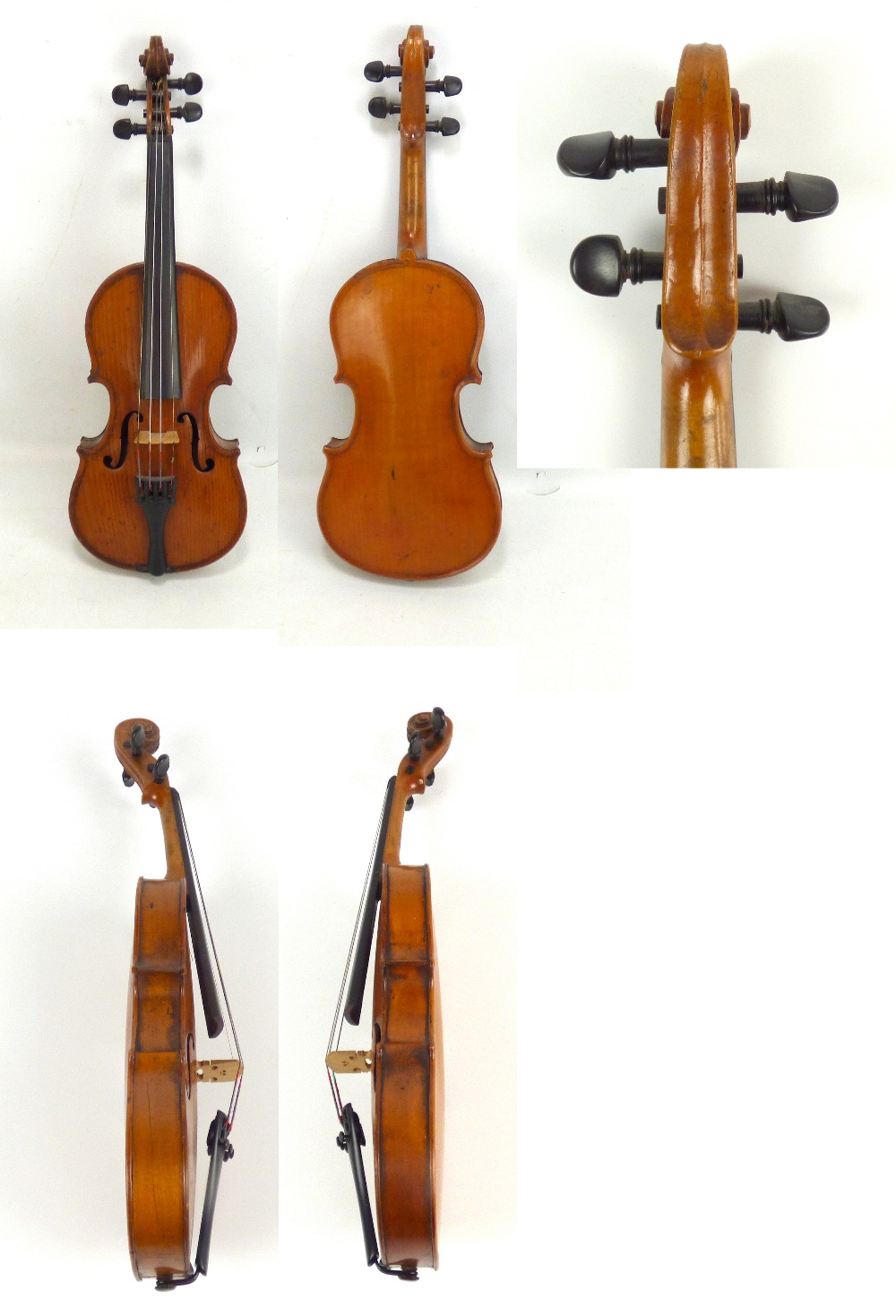 MEDIO-FINO; a French quarter size violin with one-piece back, length 25.5cm, cased.