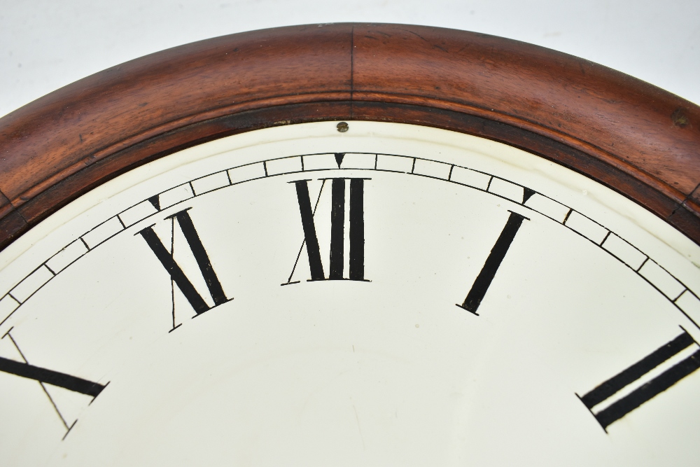 A 19th century Norfolk-type mahogany drop dial wall clock, the circular painted dial set Roman - Image 5 of 22