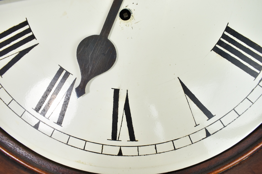 A 19th century Norfolk-type mahogany drop dial wall clock, the circular painted dial set Roman - Image 7 of 22