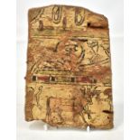 An Egyptian wooden fragment with painted decoration, height 22cm.Additional InformationThere are