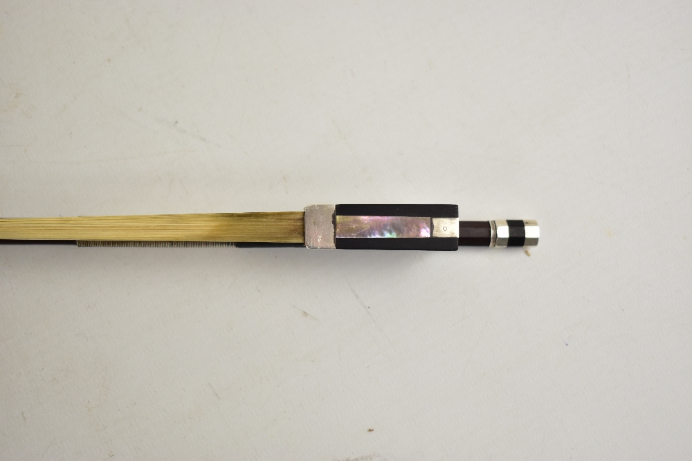 A silver mounted violin bow stamped 'Chanot', overall length 74.3cm. Additional InformationGeneral - Image 3 of 16