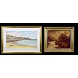 ALFRED O TOWNSEND (1846-1917); watercolour, beach study, signed and dated 1896 lower left, 27 x