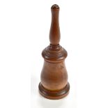 A 19th century fruitwood glove powder pot of baluster form, height 12.5cm.Additional