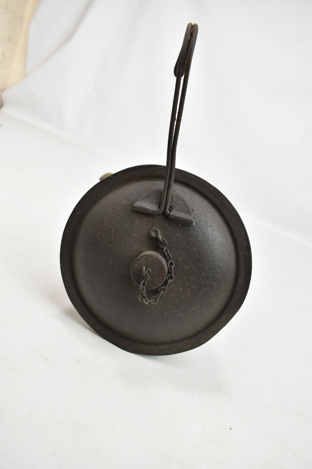 An open flame hanging lamp of a type used in some coal mines prior to the invention of safety lamps, - Image 2 of 5