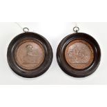 JOHN BERTRAND RIEU (1767-1822); two copper uniface cliche medals depicting Napoleon Bonaparte each